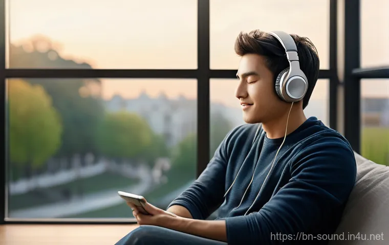 음향 기술 이론과 실무 조화 - **Prompt:** "A young adult (male or female, fully clothed in casual, comfortable attire) sitting by ...