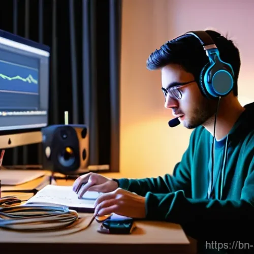 Home 14 음향 기술자로서의 커리어 전환 사례 - **Prompt 1: The Budding Sound Explorer**
"A young, passionate individual, in their early twentie...