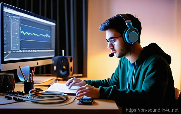 음향 기술자로서의 커리어 전환 사례 - **Prompt 1: The Budding Sound Explorer**
    "A young, passionate individual, in their early twentie...