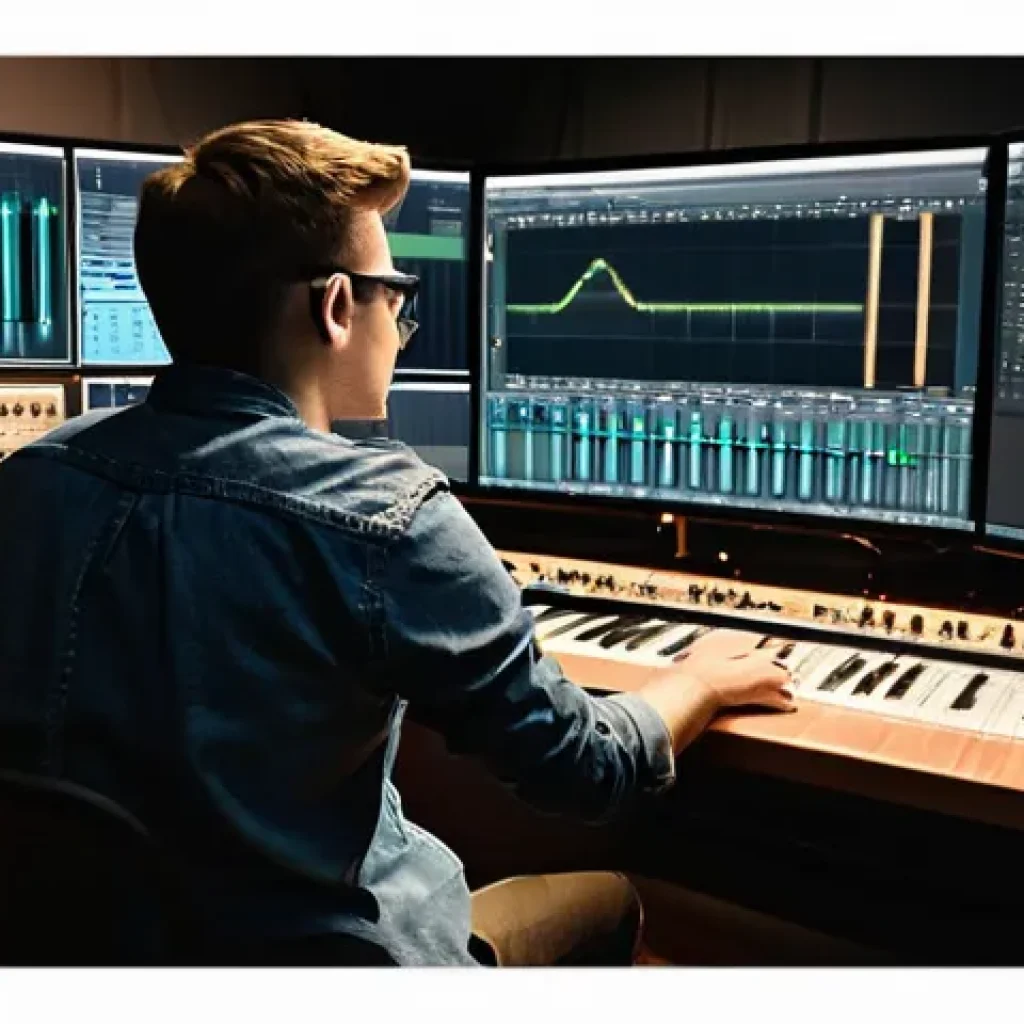 음향기술자 취업 준비 가이드 - **Prompt 1: Professional Sound Engineer at Work**
    "A highly focused sound engineer, wearing casu...