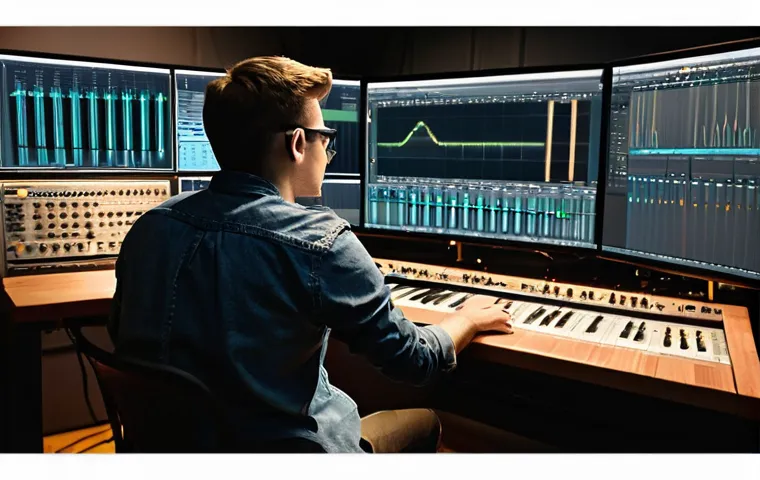 음향기술자 취업 준비 가이드 - **Prompt 1: Professional Sound Engineer at Work**
    "A highly focused sound engineer, wearing casu...